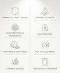 EZR LEAF Pura Caffeine-Free Herbal Tea Collection, 22ct Pyramid Tea Bags, Floral & Fruit Tea Gift Set with Lemon Verbena, Chamomile Mint,