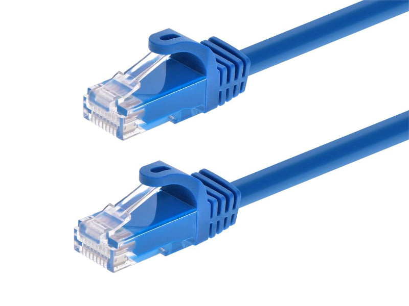 Monoprice Cat5e Ethernet Patch Cable - Snagless RJ45, Stranded, 350Mhz, UTP, Pure Bare Copper Wire, 24AWG, 25 Feet, Blue - Flexboot Series Blue 25