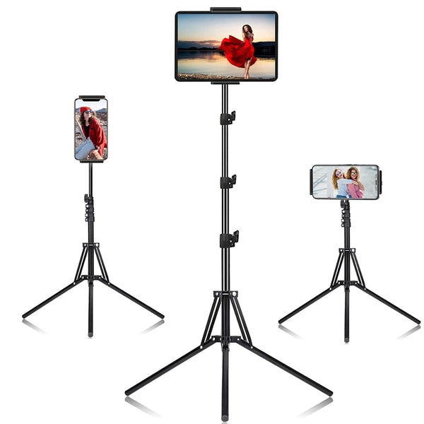 Ipad Tripod Stand, with 65 Inch Height Adjustable Ipad Stand Holder & Ipad Floor Stand with 360ÃÂ° Rotating Ipad Tripod Mount for Ipad Pro, Iphone,