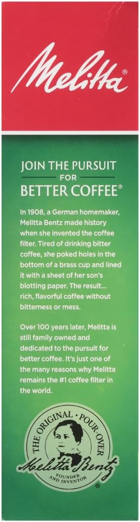 Melitta #4 Unbleached Coffee Filters, Premium, Natural Brown, Flavor Enhancing Coffee Filters for 8-12 Cup Coffee Makers, Kosher Certified,