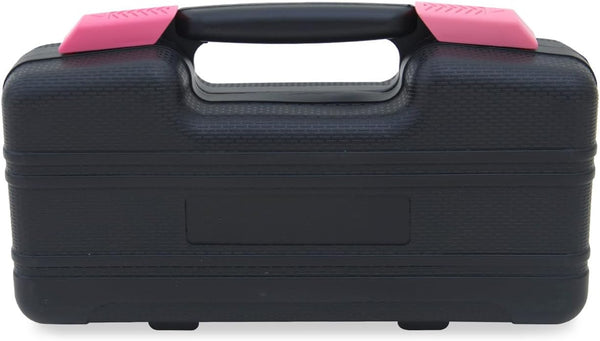 Hantinstom 39-Piece Household Tools Kit Essential Home Repair Set with Plastic Toolbox Ideal for College Students, Home Use & More 39pcs-PINK