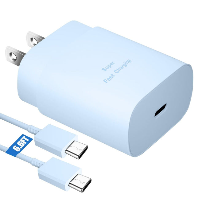 Super Fast Charger Type C,25W PD USB C Wall Charger Block & C to C Cable 6.6Ft for Samsung Galaxy S25/S24 Ultra/S24/S24+