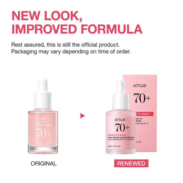 Anua Peach 70 Niacinamide Serum, Daily Glow Serum For Face, Skin Tone & Dullness Care with Vitamin B12, Lightweight, Hydrating For Glass Skin