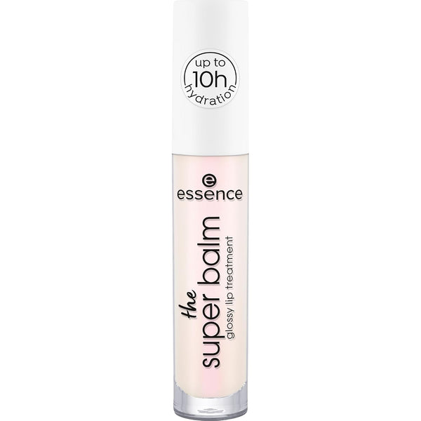 essence The Super Balm Glossy Lip Treatment (01 | Light Pink) | Hydrates, nourishes with Shea Butter and Vitamin E, Sheer Pink Tinted Finish,