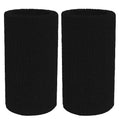 Sweatbands Sports Wristbands for Men and Women - 6 inch Elastic Athletic Wrist Bands for Tennis, Basketball, Running, Working Out black