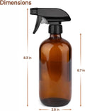 GLING 16 oz 2 Pack Amber Glass Spray Bottles, Refillable Empty Dark Glass Spray Bottle Great for Cleaning Solutions, Essential Oils, Hair, and