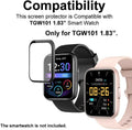 3D Smart Watch Screen Protectors Compatible with Jeejtek OYV TGW101 1.83Ã¢ÂÂ, and Faweio IDW26 1.83Ã¢ÂÂ, 3 Piece, Full Coverage