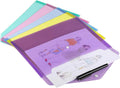 Poly Envelope 12 Pcs Document Envelopes with Snap Button Quality Clear Document Folder for A4 Size (Red)