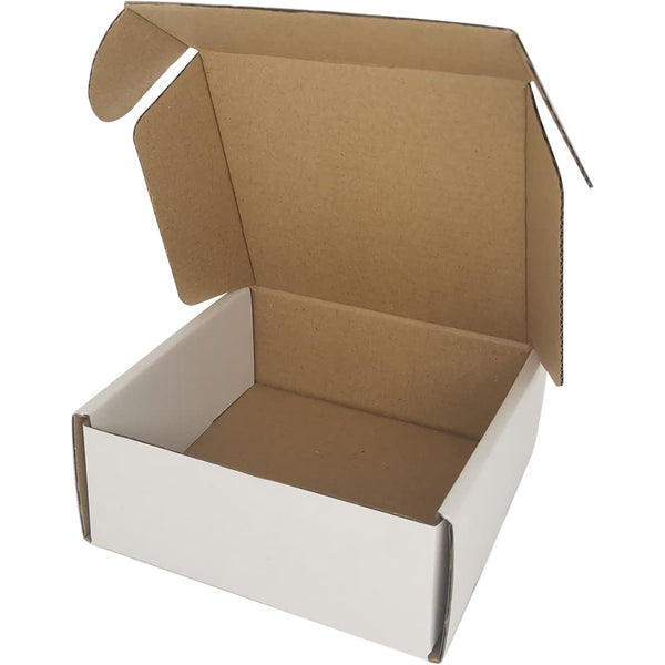 ROTCH 50 Pack 5X5X2'' Small Shipping Boxes, Cardboard Corrugated Mailers, White (M552-E-W)