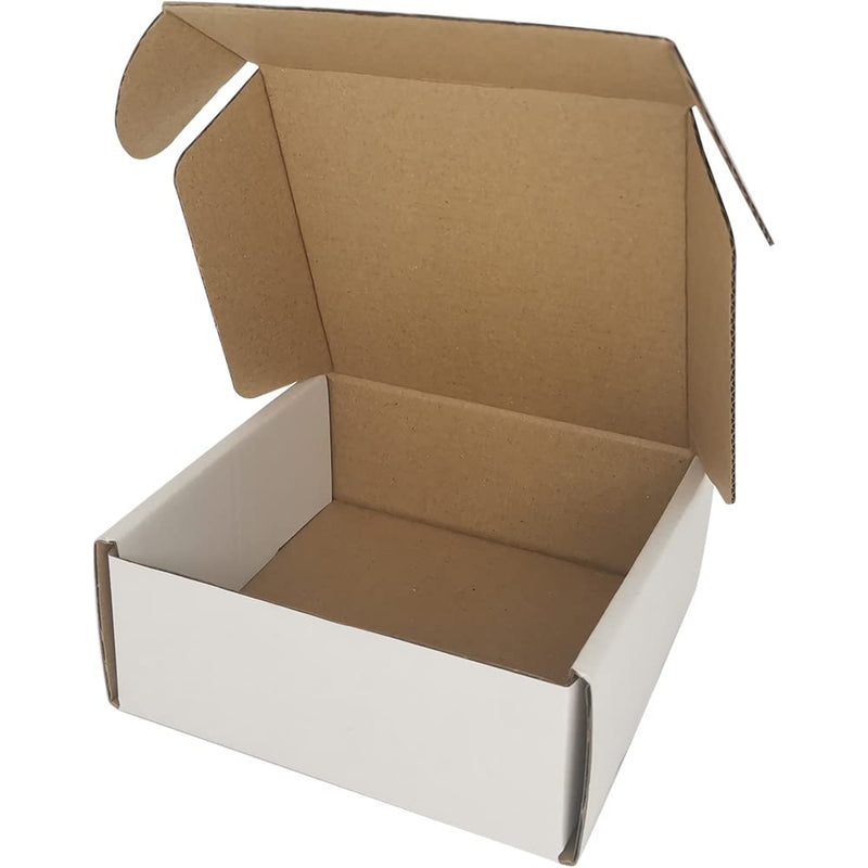 ROTCH 50 Pack 5X5X2'' Small Shipping Boxes, Cardboard Corrugated Mailers, White (M552-E-W)
