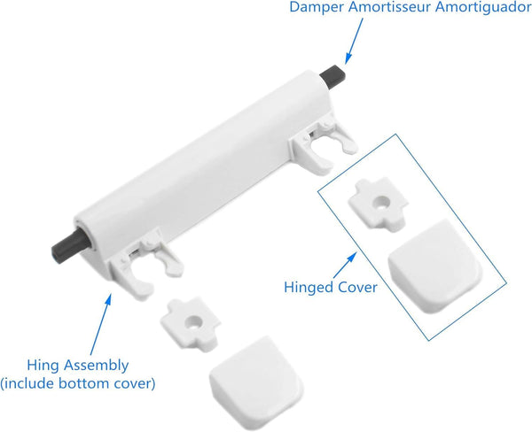 Toilet Seat Parts, Toilet Cover Repair Kit 1150464-0/1109093-0 Hinge Kit Hinges Assembly for Elongated Toilet Seat Compatible with Kohler