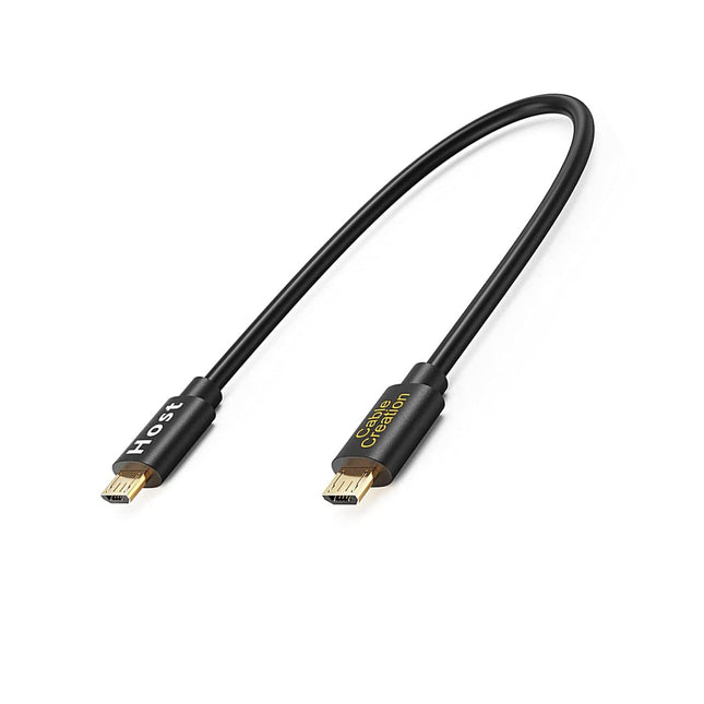 Cablecreation Short Micro USB to Micro USB OTG Cable 8Inch, Works for DJI Spark Mavic, PS4, Owlet, Android Phone Tablet,