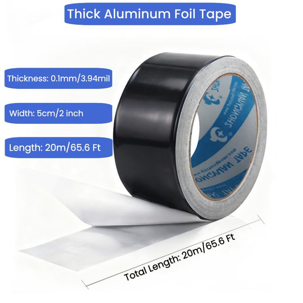 Black Aluminum Foil Tape High Temp Heavy Duty Adhesive HVAC Sealing Hot Cold Air Duct Tape for Pipe Metal Repair (2 IN x 64 FT 3.9 Mil) Black 2