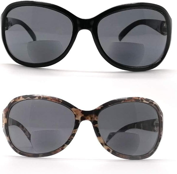 BillyJoe Bifocal Sunglasses Reading Glasses Women 2-Pair Cateye Vintage Jackie Oval Uv Protection Sun Reader Black/Tortoise 2.0 x