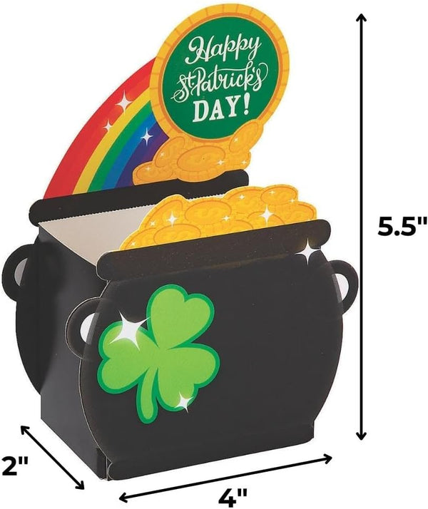 Fun Express ST PATS POT of GOLD TREAT BOX - Party Supplies - 12 Pieces