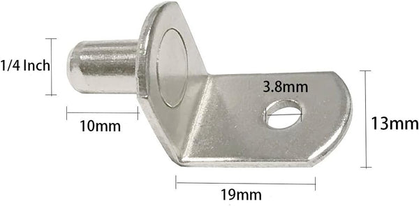 1/4 Inch Shelf Pegs,40Pcs Bracket Support Pins L-Shaped Holders for Cabinets,Shelves,Wodrob,Nickel Plated