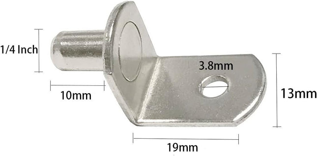 1/4 Inch Shelf Pegs,40Pcs Bracket Support Pins L-Shaped Holders for Cabinets,Shelves,Wodrob,Nickel Plated