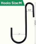 ESFUN 24 Pack 3 inch Heavy Duty S Hooks Pan Pot Holder Rack Hooks Hanging Hangers S Shaped Hooks for Kitchenware Pots Utensils Clothes Bags Towels