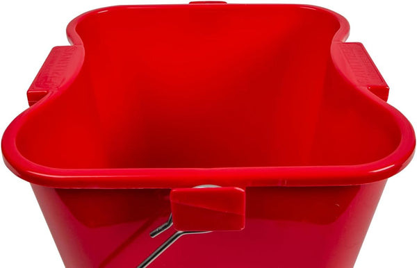 San Jamar Kleen-Pail Pro, Bucket with Handle for Cleaning Products in Commercial and Home Setting, 6 Qts, 1 Count, Red 6 Quarts 1