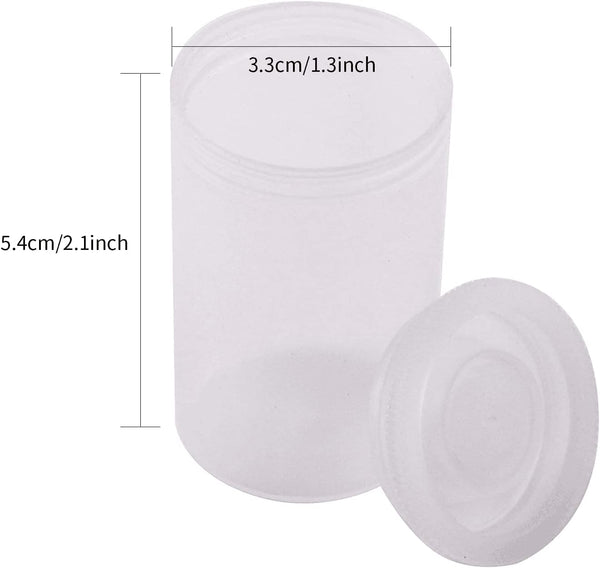 35mm Caliber Plastic Film Canisters-20pc (Clear)