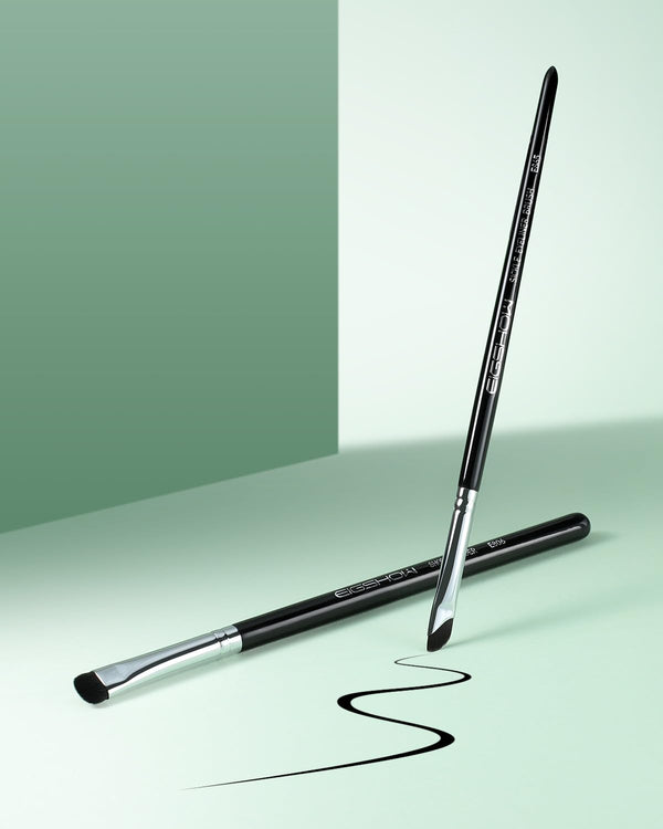 EIGSHOW Eyeshadow Smudge Brush & Eyeliner Brush, High-End Precision Eye Makeup Tools for Blending Cat Eye, Winged Liner (E865&E806) Black+E806