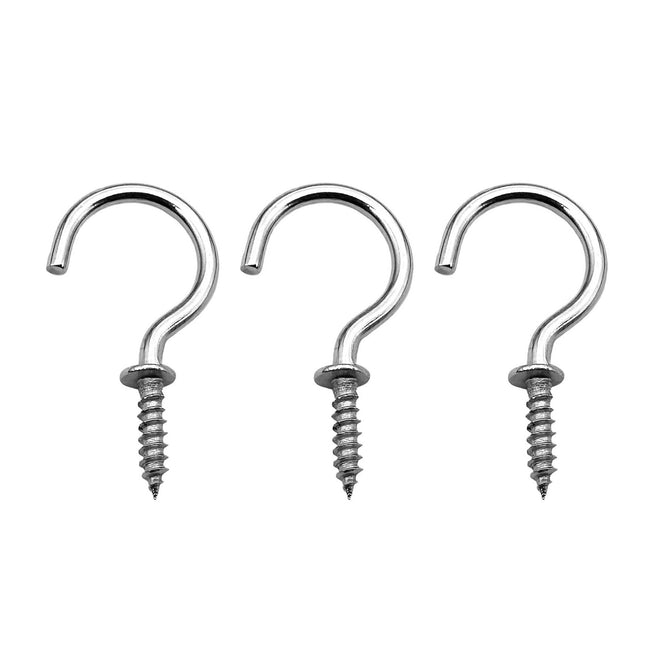 30 Pcs (304) Stainless Steel Screw Ceiling Hooks 1 Inch Cup Hook Screw-In Light Hooks