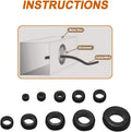 ISPINNER 190pcs Rubber Grommet Assortment Kit, 9 Sizes Eyelet Ring Gasket 1/4" 5/16" 3/8" 7/16" 1/2" 5/8" 3/4" 7/8" 1" (Black)