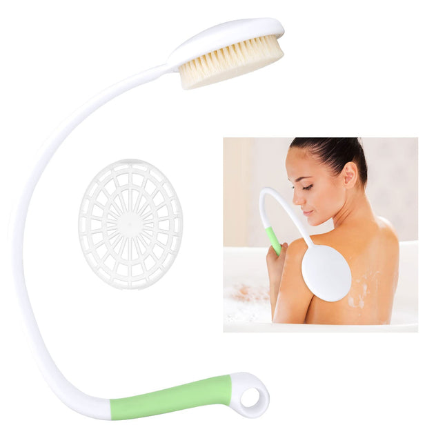 27.5â Back Bath Brush with Long Curved Long Handle,Shower Brush with U-Shaped for Cleaning,Body Scrubber for Elderly,D