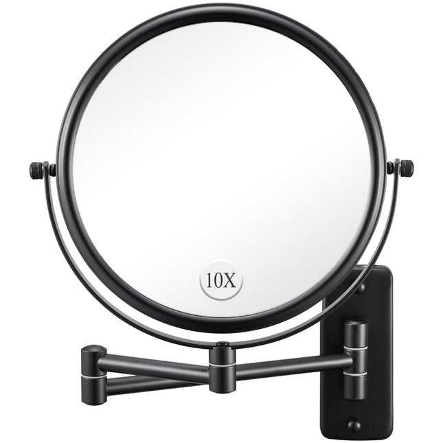 Wall Mounted Makeup Mirror - 1X/10X Magnifying Mirror for Wall, 8 Inch Double Si
