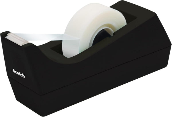 Scotch Desktop Tape Dispenser, Black, 2.7 in. x 2.7 in. x 6.4 in., 1 Tape Dispenser, Polystyrene (PS) 1-Pack