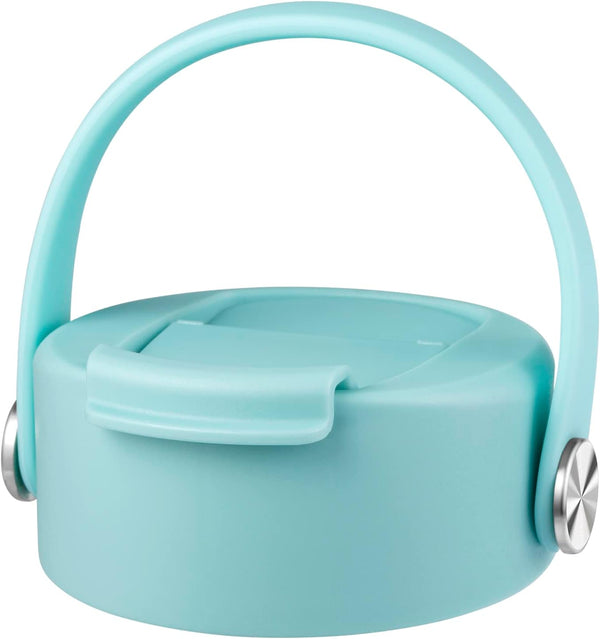 FLORAPELL Lid Compatible with Hydro Flask 12 16 18 20 32 40 OZ Wide Mouth, Flip Lid Replacement Lids with Flex Strap Handle, Leak-Proof Flask Cap