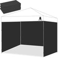 10x10 Pop Up Canopy Tent Sidewalls - Straight Leg Compatible, 300D Waterproof Polyester with 99% UV Protection, 3 Piece Black Wall Set Fit 10x10