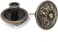 LXZ 6 PCs Vintage Antique Brass Knobs Handles Pulls with Flower Pattern for Cabinet Drawer Door, Diameter 1.3" (3.4 cm) Large