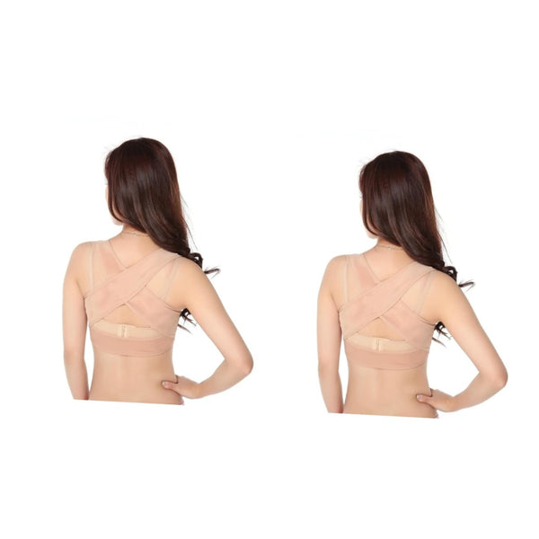 Healifty 2pcs Tank Tops Back Brace Womens Bras Push up Ladies Top Jacket Protective Gear Bracket Chest Support XXLx2pcs Skin-Colorx2pcs
