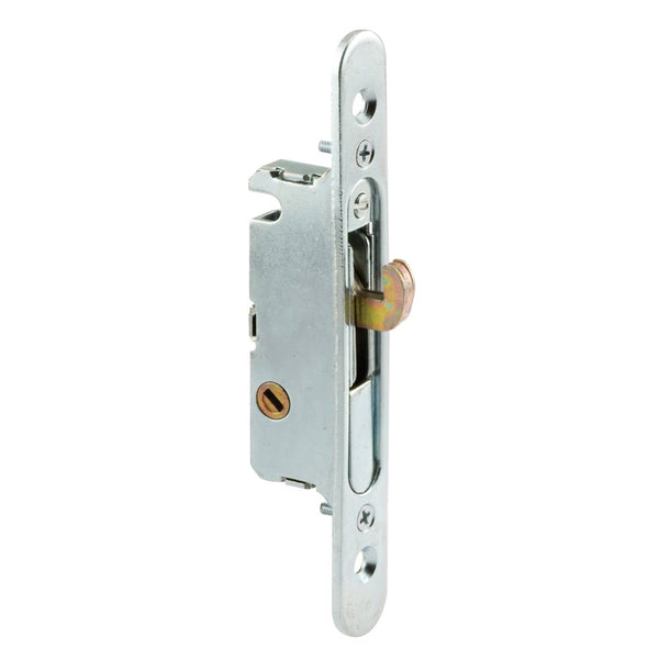 Prime-Line E 2164 Mortise Lock, 4-5/8 In. Steel, 45 Degree Keyway, Round Faceplate, Spring-Loaded (Single Pack), Metallic 4-5/8 in. Metallic