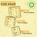 PURE & SUSTAINABLE COMPANY Beeswax Wraps - Food Storage -Pack of 3â€“ Sustainable â€“ Reusable - Certified Organic Cotton Size S,M,L