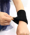 Sweatbands Sports Wristbands for Men and Women - 6 inch Elastic Athletic Wrist Bands for Tennis, Basketball, Running, Working Out black