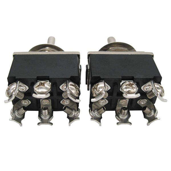 mxuteuk 3pcs Heavy Duty Rocker Toggle Switch 15A 250V DPDT ON/Off/ON 6 Pin 3 Position + 5pcs Metal Knob Cover Cap Waterproof Ten-1322-5MZ-B203