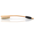OWIIZI Bath Brush with Cellulite Massagers, Wooden Curved Long Handle Antiskid Dry Brushing Body Brush for Exfoliating, Natural Bristle Back