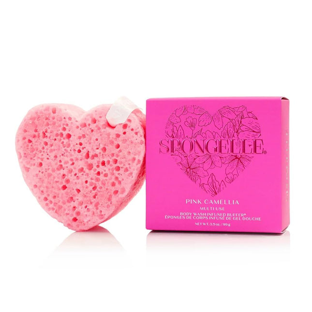 SPONGELLÃÂ Pink Camellia Body Buffer Ã¢ÂÂ All-In-One Exfoliating Sponge & Bo
