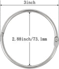 KTOJOY 3 Inch (12 Pack) Loose Leaf Binder Book Rings, with Metal Nickel Plated for Key,and Index Cards, for School, Home, or Office, Silver