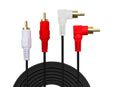 2RCA Cable,3ft Gold Plated 90 Degree Right Angle 2-Male to 2-Male RCA Audio Cable (3FT)