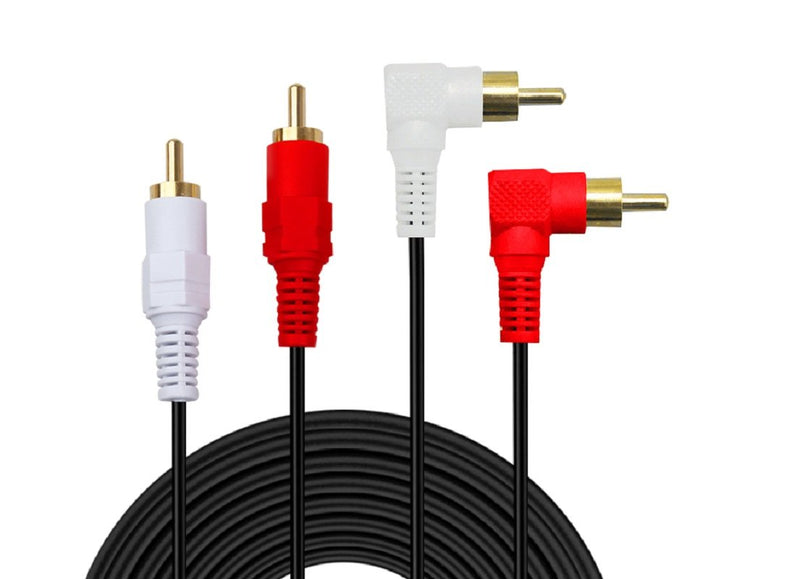 2RCA Cable,3ft Gold Plated 90 Degree Right Angle 2-Male to 2-Male RCA Audio Cable (3FT)
