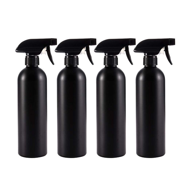 Cindy's Tape Plastic Spray Bottles Black for Cleaning Solutions 16 oz (Pack of 4), Heavy Duty Opaque Refillable Reusable Empty anti-degradation