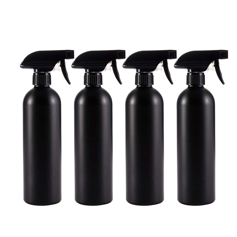 Cindy's Tape Plastic Spray Bottles Black for Cleaning Solutions 16 oz (Pack of 4), Heavy Duty Opaque Refillable Reusable Empty anti-degradation