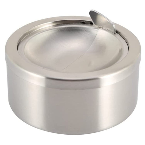 Nescope Stainless Steel Windproof Ashtray with lid Flip Top Ashtray for Indoor or Outdoor Use Ash Holder for Smokers Desktop Smoking Ashtray Home