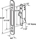 Prime-Line E 2164 Mortise Lock, 4-5/8 In. Steel, 45 Degree Keyway, Round Faceplate, Spring-Loaded (Single Pack), Metallic 4-5/8 in. Metallic