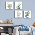 Dgbtcart Succulent Plants Bathroom Decor Wall Art, Green Cactus Pictures Canvas Print, Botanical Paintings for Bedroom Living Room Office
