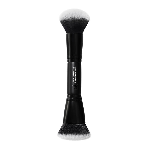 E.L.F. Liquid Bronzer & Contour Duo Brush, Silky Highly Pigmented Formula with Dual-Ended Makeup Brush, Synthetic Bristles, 100% Vegan and