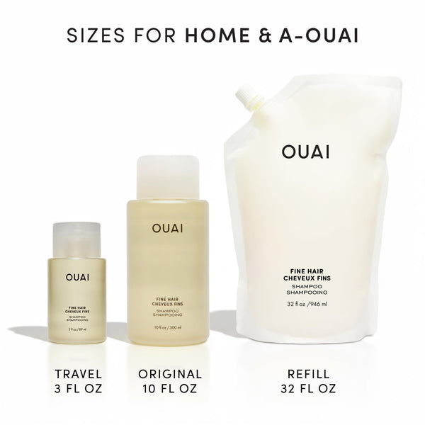 OUAI Fine Shampoo - Volumizing Shampoo with Strengthening Keratin, Biotin & Chia Seed Oil for Fine Hair - Delivers Clean, Weightless Body -